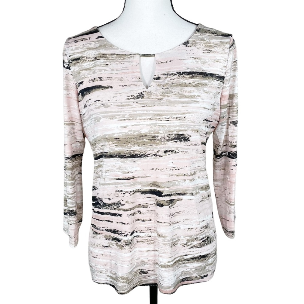 Calvin Klein Pink Marble Print Top